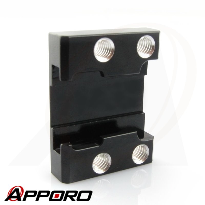 Taiwan OEM Customized CNC Milling Aluminum 6061 T6 Black Hard Anodized Teflon Impregnate Mount Bracket Slide Lock